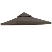 8'2-Tier Gazebo Top Replacement Outdoor Garden Patio Canopy Cover Coffee Liqueur