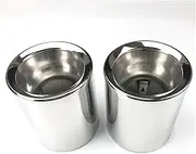 2pcs/lot Car Exhaust Tip Muffler Tip Tail Rear Tube Cover Case Compatible For Mini-Cooper R55 R56 R57 R58 R59 R60 R61 F54 F55 F56 F57 F60(Silver 2pcs)
