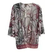 Chico’s NWT Tie-dye Look Jacquard Sheer Jacket Size 2(L) Open Front 3/4 Sleeves