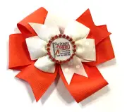 Beautiful Multiple Sclerosis Awareness inspired hair bow for girls.
