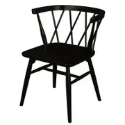 Sierra Cross Back Oak Chair - Set of 2 - Black