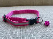 Cat Collar With Bell Rose Red Reflective Breakaway Nylon Cat Safety Collar Adjus