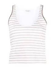 scoop-neck striped vest top XS White