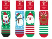 Childrens Christmas Socks Novelty Santa Snowman Rudolph Design Unisex Onesize