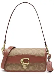 Coach Studio Baguette Panelled Shoulder Bag, Canvas Bag, tan One Size