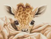 Luca-S Cross Stitch Kit The Baby Giraffe, B2425, Counted Cross Stitch Kit for Adults, Needlecraft and Embroidery Kit