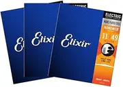 Elixir Electric Nanoweb 12102 Medium 11-49 Acoustic Guitar Strings 3-Pack w/Bonus Elixir Pick