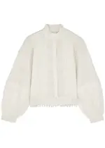Skall Studio Sunflower Embroidered Linen Blouse - Off White - 40 (UK 12 / M) 40 (UK 12 / M)