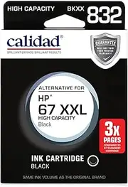Calidad Alternative Ink Cartridge for HP 67 XXL, Black