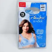Playtex 18 Hour Original Comfort Strap Wirefree Bra Style 4693 Blue 44DDD