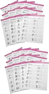 LALADEFIEE 24 Sheets Nail Art Practice Book Blank Manicure Training Cards for Beginners Cost Tool for Various Nail Designs for Freshmen Professionals