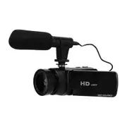 Video Camera Camcorder 16MP 1080P HD 16X Digital Zoom with Microphone for Vlogging Events Music Live Streaming, Black