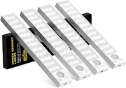 Under Cabinet Lighting 4 Pack,Under Cabinet Lights Wireless,Motion Sensor Light Indoor Rechargeable Battery Operated,Dimmable Under Counter Lights for Kitchen,Drawers,Wardrobe,Stair Bedroom