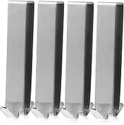 4pcs Stainless Steel Shower Door Hooks No Drilling Dual-Sided Towel Hangers for Glass Doors Over The Door Rack for Bathrobes and Towels