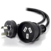 Alogic MF-PEXT-10-BLK 10m Aus 3 Pin Mains Power Extension Cable BLACK Male to Female