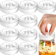 9 Pack Fermentation Glass Weights with Easy Grip Handle for Wide Mouth Mason Jar