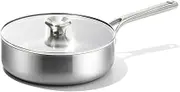 OXO Mira Tri-Ply Stainless Steel, 3.25QT Saute Pan Jumbo Cooker with Lid, Induction, Multi Clad, Dishwasher and Metal Utensil Safe