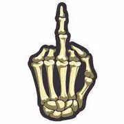 Hot Stuff Stickers Bony Finger, Vinyl
