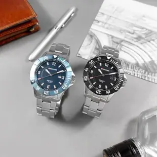 【WENGER 威戈】Seaforce 海神 潛水錶 日期 防水200米 不鏽鋼手錶 黑色 43mm(01.0641.131)