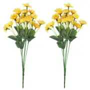 2Pcs 22 Heads Artificial Silk Sunflowers with Stems, Light Orange