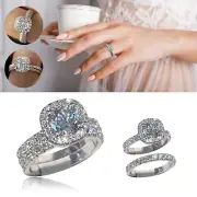 Wedding Band For Women Ring Round Diamond Wedding Band Diamond Ring Pair Set