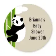 Panda - Round Personalized Baby Shower Sticker Labels - 6 sizes