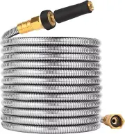 100 FT Garden Hose Expandable - 304 Stainless Steel Water Hose 100 FT - Heavy