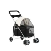 i.Pet Pet Stroller Pram Dog Cat Carrier Cage Large Travel Pushchair Foldable 4 W