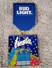 2022 BUD LIGHT San Antonio FIESTA MEDAL - Blue Ribbon - Show Your Pride Texas