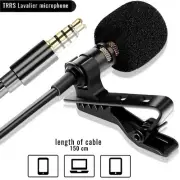 Mini Microphone Lavalier Lapel Mic Clip-on System 3.5mm Vlogging Audio Recording