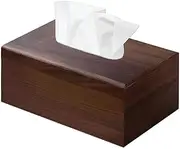 Walnut Wood Tissue Box Rectangular Solid Wood Napkin Dispenser Slide-Out Tissue Holder or Bathroom, Living Room, Office, and Car Decor