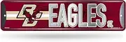 Rico Industries, NCAA Boston College Eagles Metal Street Sign 4" x 15" Home Décor - Bedroom - Office - Man Cave