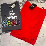 Under Armour Boys Youth Medium (10/12) Outfit Set Game Red Multi