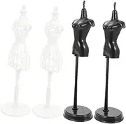 SAFIGLE 4pcs Doll Hanger Dress Mannequin Doll Clothes Display Holder Small Display Stand Clothes for Women Outfits Small Mannequin Stand Mini Dolls Display Shelf Mannequin Torso White Abs
