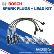 Bosch 4 Spark Plugs+Lead Kit for Subaru Forester SF SF5 Impreza GC GC8 GF GF8 I4 (for: Subaru)