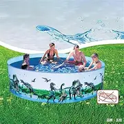 Nuwani Foldable Dog Pet Pool - Portable Hard Plastic Kiddie Pool for Kids, Adults, and Dogs - 8FT Non-Inflatable Swimming Pool for Outdoor Yard and Indoor Pet Bath