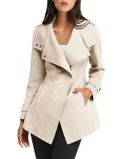 [Belle & Bloom] Bad Girl Wool Blend Moto Coat in Oat Marle