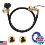 Roastove Propane Refill Adapter Rubber Hose with Gauge and ON/Off Valve, 3 FT