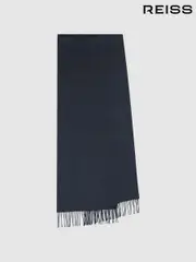 Reiss Airforce Blue Picton Wool and Cashmere Scarf (972731) | $135