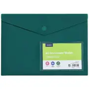J.Burrows A4 Recycled Document Wallet Magnetic Closure Green