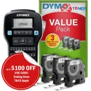 DYMO #2142267 VALUE PACK LABELMANAGER 160P LM160P LABEL MAKER LABELLER 3xD1 Tape
