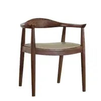 在飛比找ETMall東森購物網優惠-黑胡桃木椅北歐實木餐椅靠背扶手椅咖啡休閑椅書桌椅肯尼迪總統椅