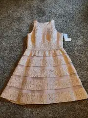 Aidan by Aidan Mattox Illusion Fit-and-Flare Dress Blush Size 10