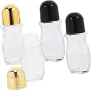 NULYLU Essential Oil Containers 4 Pack 50ml Glass Roller Bottles Portable Refillable Perfume Travel Bottles