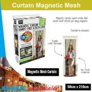 Magnetic Door Mesh Black Fly Screen Magic Magna Mosquito Bug Curtain
