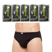 Holeproof 5 Pack Cotton Rib Mens Briefs Jocks Black Undies Underwear