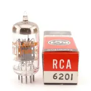 One RCA 6201 12AT7 Tube NOS NIB Black Plate O Getter GM[%]: 135/130 AMPLITREX