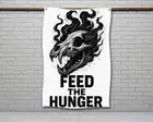 Feed The Hunger Skull Flag - Motivational Gym Wall Decor