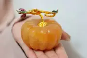 2.4" Natural Geodes Stone Pumpkin Quartz Crystal Carving Reiki Crystal Decor 1pc