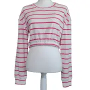 Beach Riot Cropped Maxine Terry Sweatshirt in Fandango Pencil Stripe Medium New
